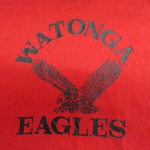 Vintage Watonga Eagles Shirt Red Small Single Stitch